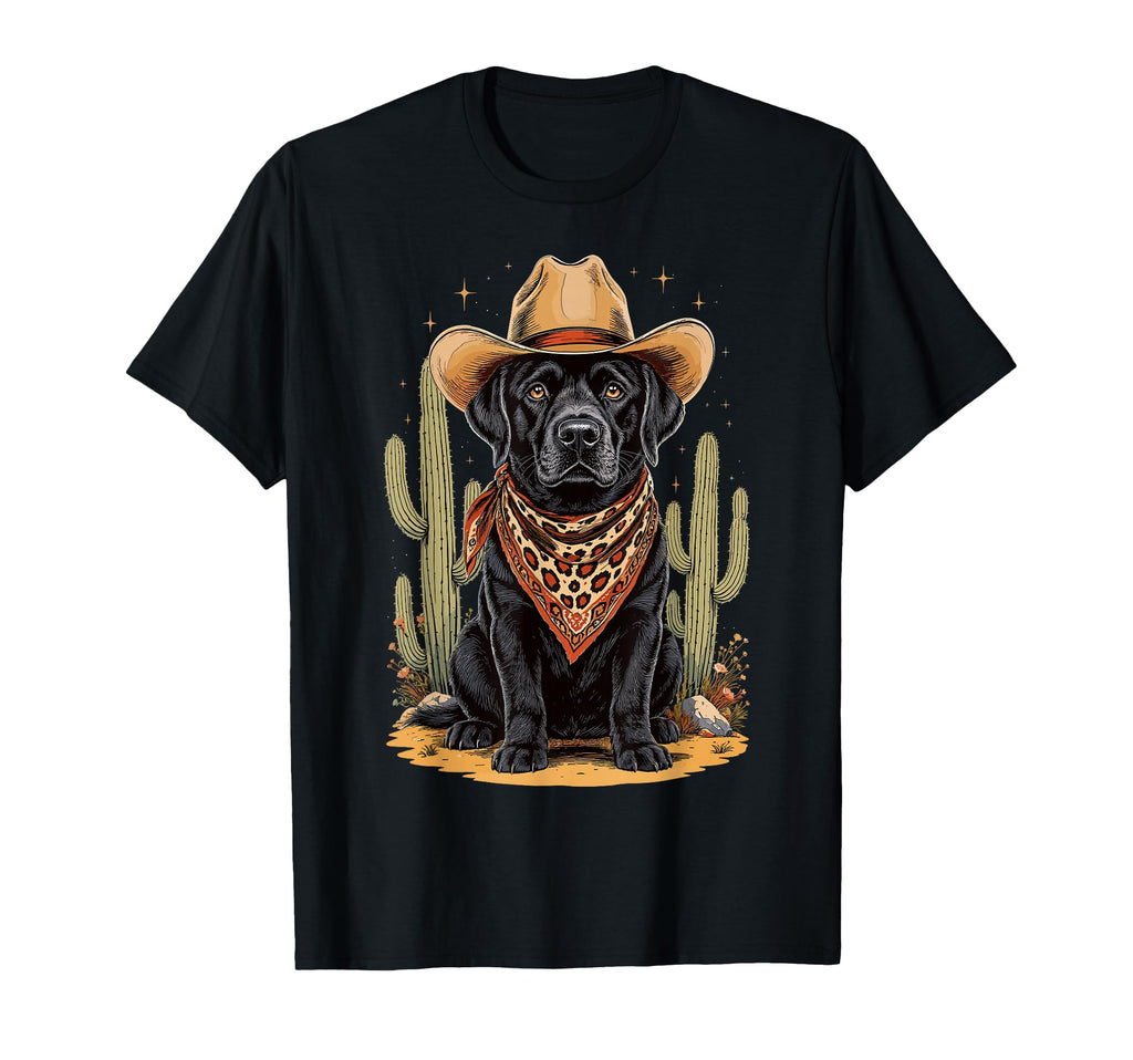 Labrador Retriever Cowboy Dog T-Shirt - Fun Novelty Design Men Women - T-Shirt, Sweatshirt, Hoodie