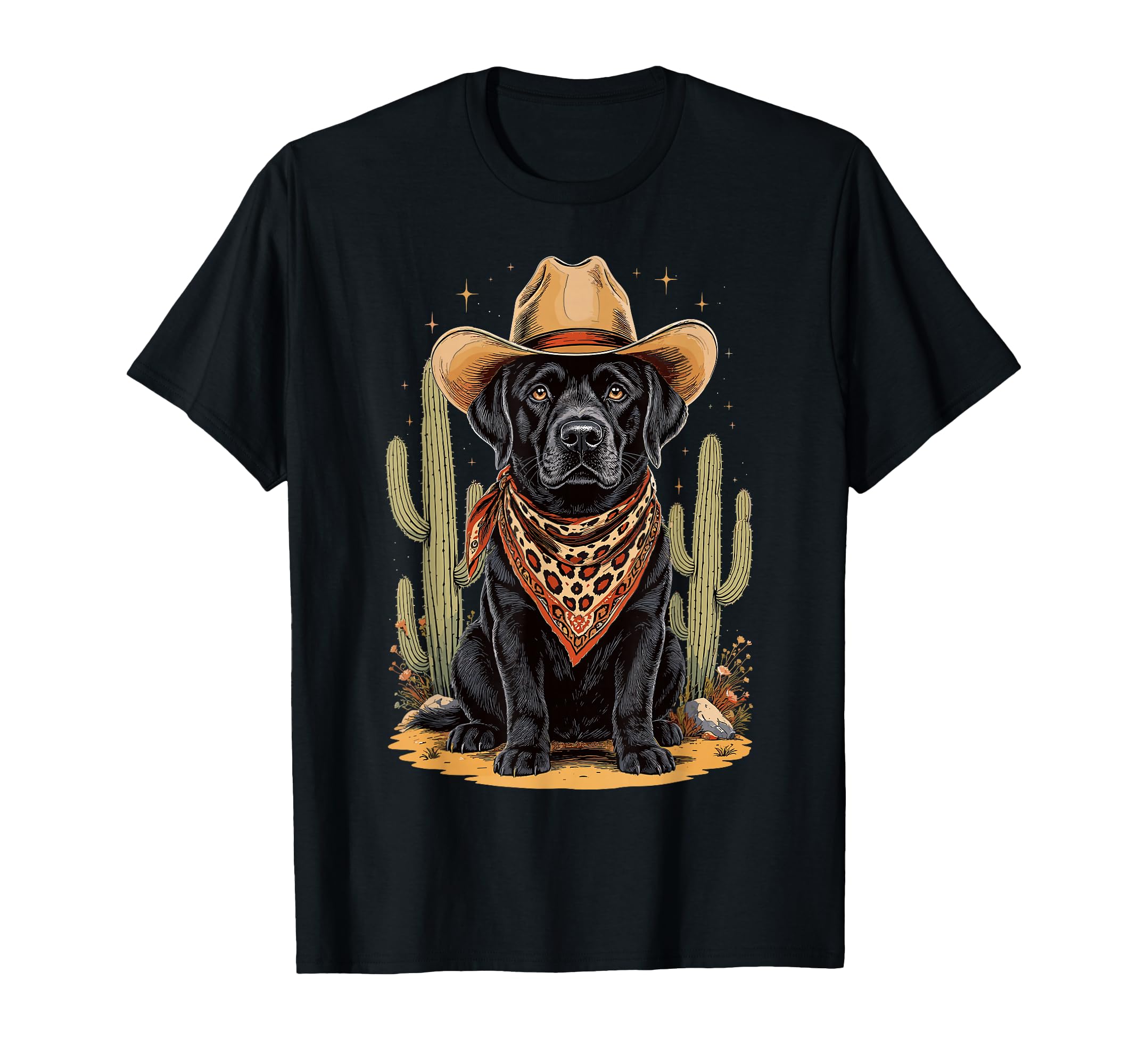 Labrador Retriever Cowboy Dog T-Shirt - Fun Novelty Design Men Women - T-Shirt, Sweatshirt, Hoodie