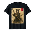 Samurai Cat Warrior Japanese Cat Anime T-Shirt - Aesthetic Graphic Unisex - T-Shirt, Sweatshirt, Hoodie
