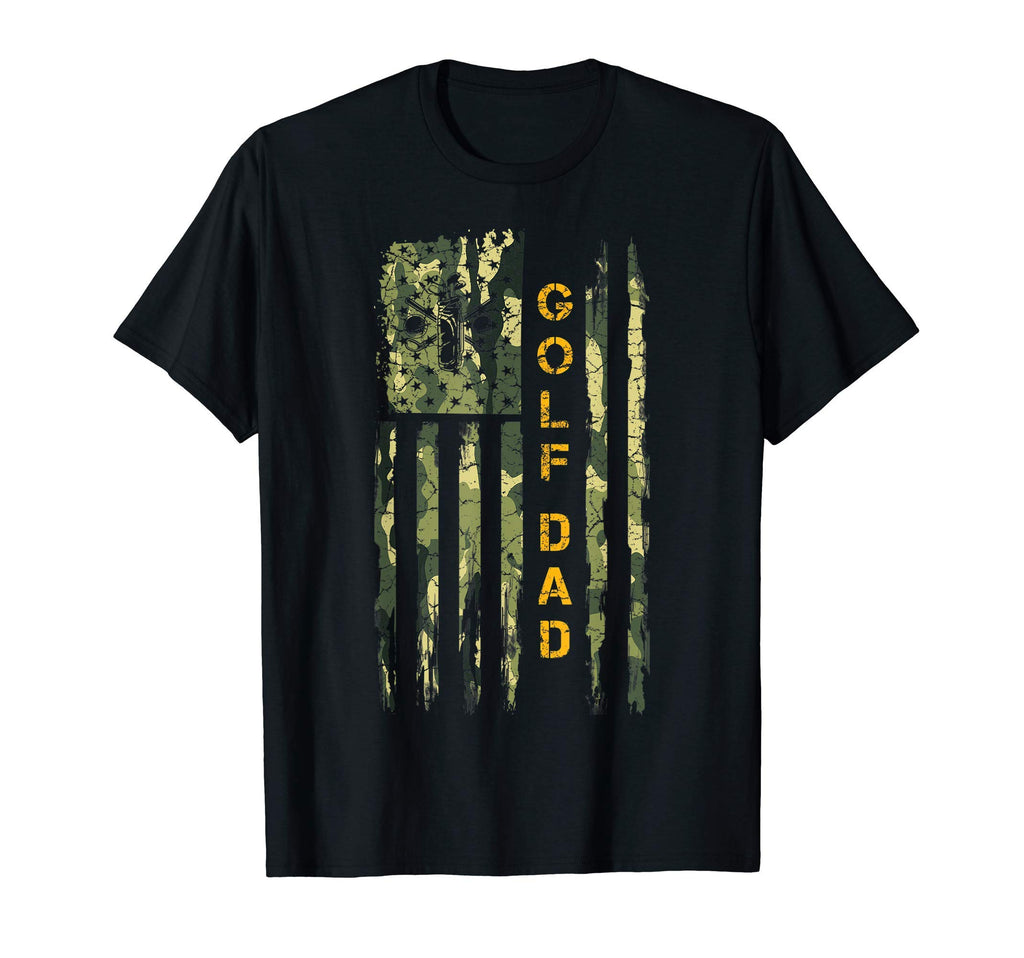 Usa Camo Flag Proud Golf Dad Golfer T-Shirt - Casual Everyday Wear Unisex - T-Shirt, Sweatshirt, Hoodie