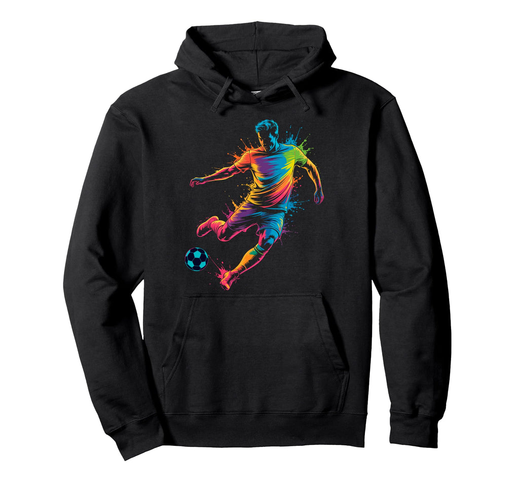 Colorful Funny Soccer Player Fan Game Hoodie - Novelty Apparel Men Women - T-Shirt, Sweatshirt, Hoodie