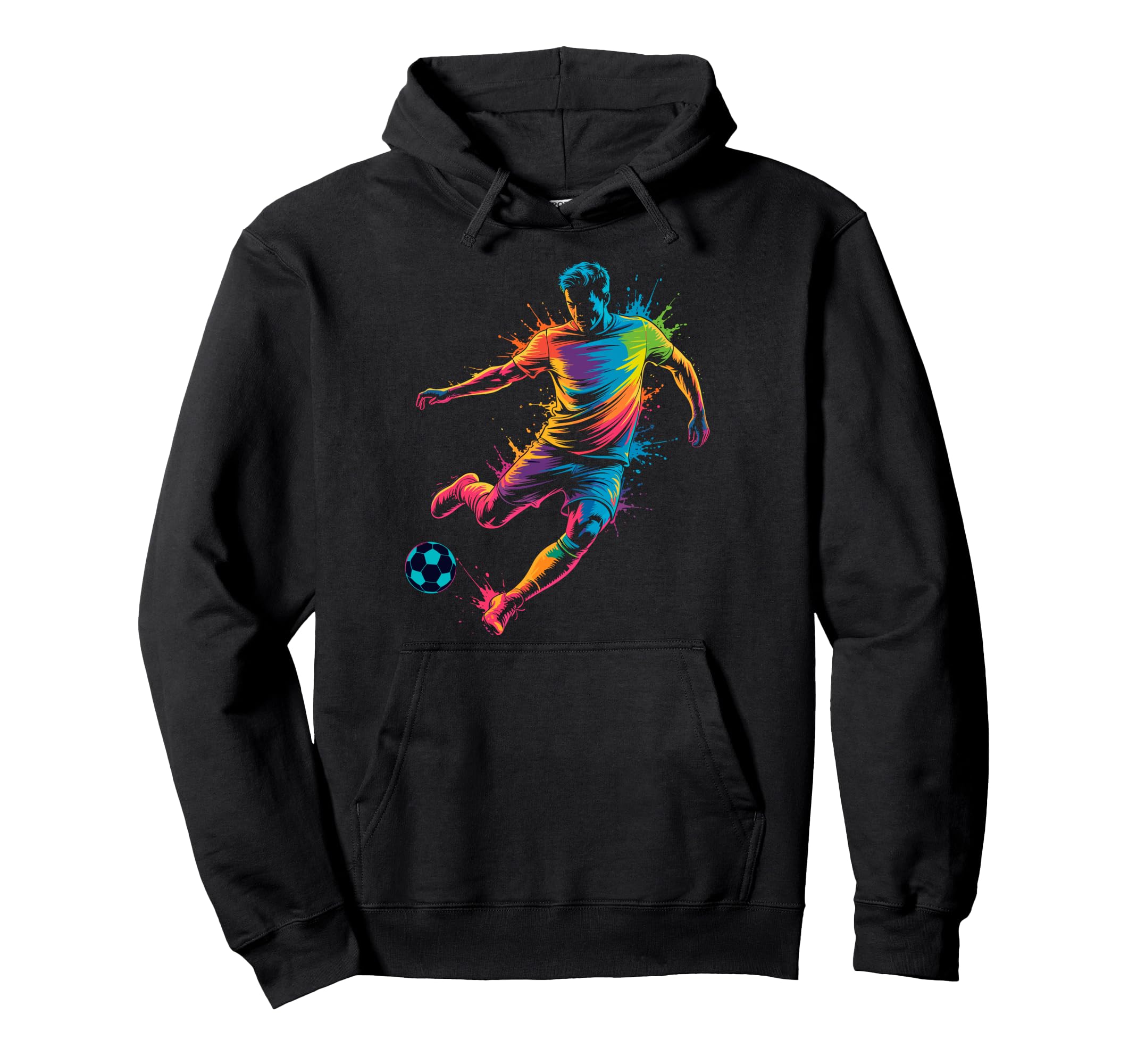 Colorful Funny Soccer Player Fan Game Hoodie - Novelty Apparel Men Women - T-Shirt, Sweatshirt, Hoodie