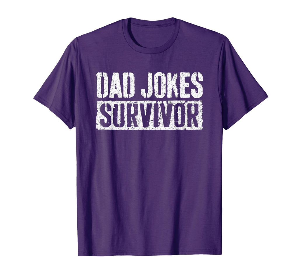 Dad Jokes Survivor Funny Fathers Day T-Shirt - Minimalist Print for Adults - T-Shirt, Sweatshirt, Hoodie