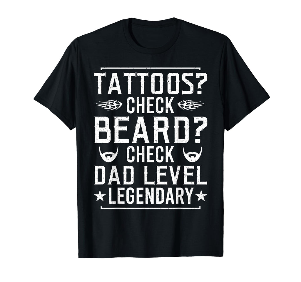 Bearded Inked Dad Beard Tattoo Fathers T-Shirt - Minimalist Print Unisex - T-Shirt, Sweatshirt, Hoodie