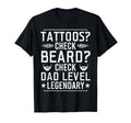 Bearded Inked Dad Beard Tattoo Fathers T-Shirt - Minimalist Print Unisex - T-Shirt, Sweatshirt, Hoodie