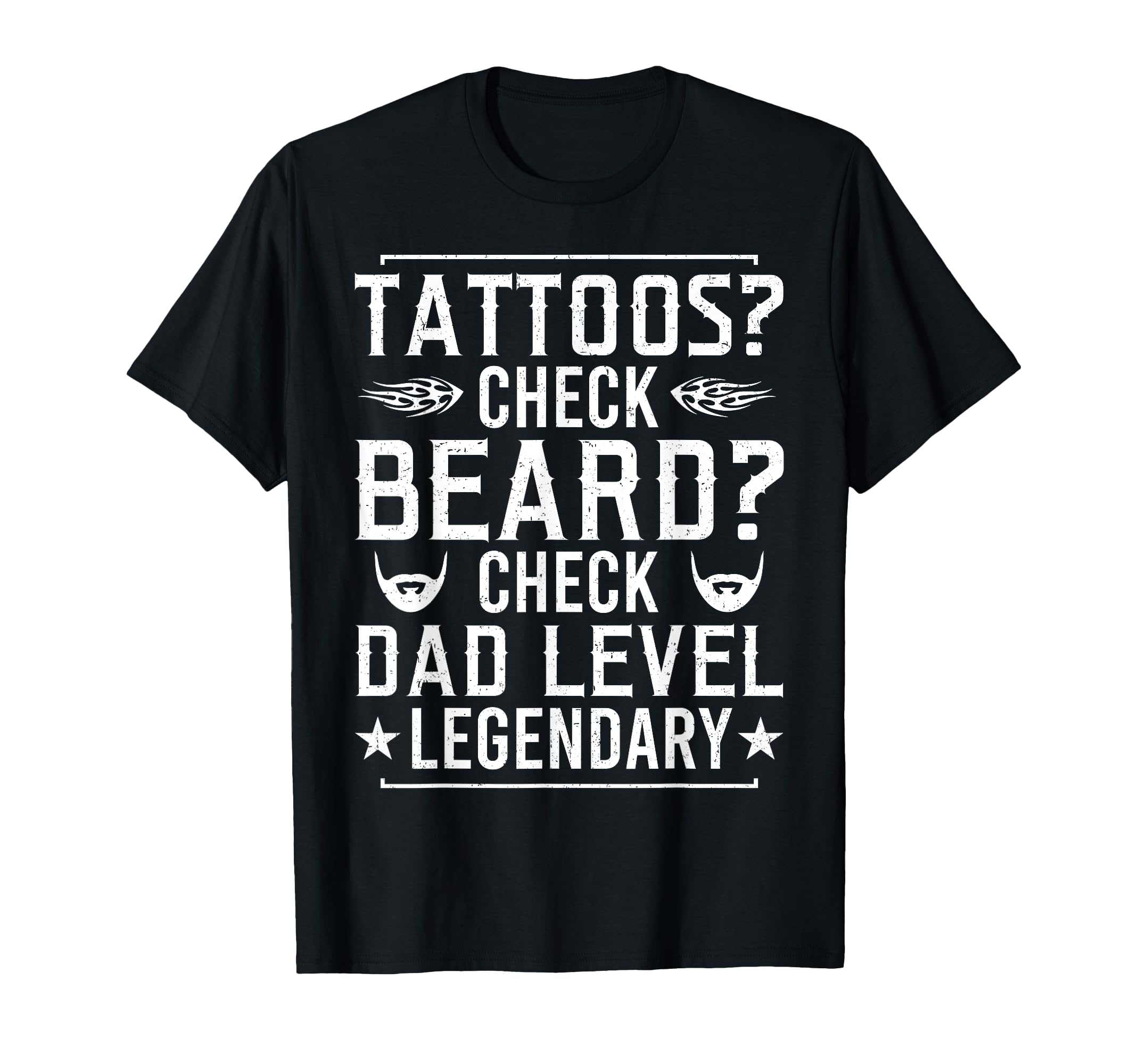 Bearded Inked Dad Beard Tattoo Fathers T-Shirt - Minimalist Print Unisex - T-Shirt, Sweatshirt, Hoodie