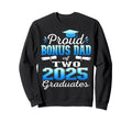 Proud Bonus Dad Two 2025 Graduates Sweatshirt - Novelty Apparel Unisex - T-Shirt, Sweatshirt, Hoodie