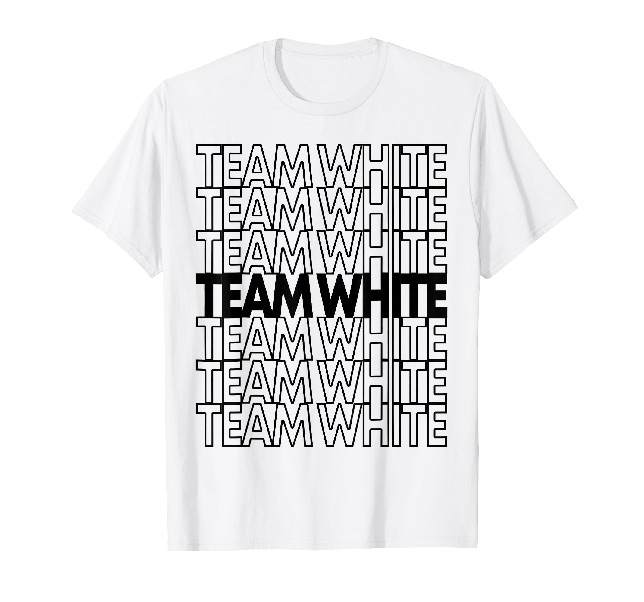 Team White School Spirit T-Shirt - Minimalist Print for Adults - T-Shirt, Sweatshirt, Hoodie
