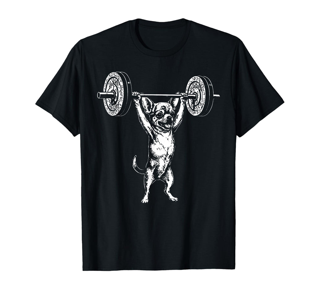Chihuahua Lifting Weight Lifting Gym Dog T-Shirt - Graphic Print Men Women - T-Shirt, Sweatshirt, Hoodie