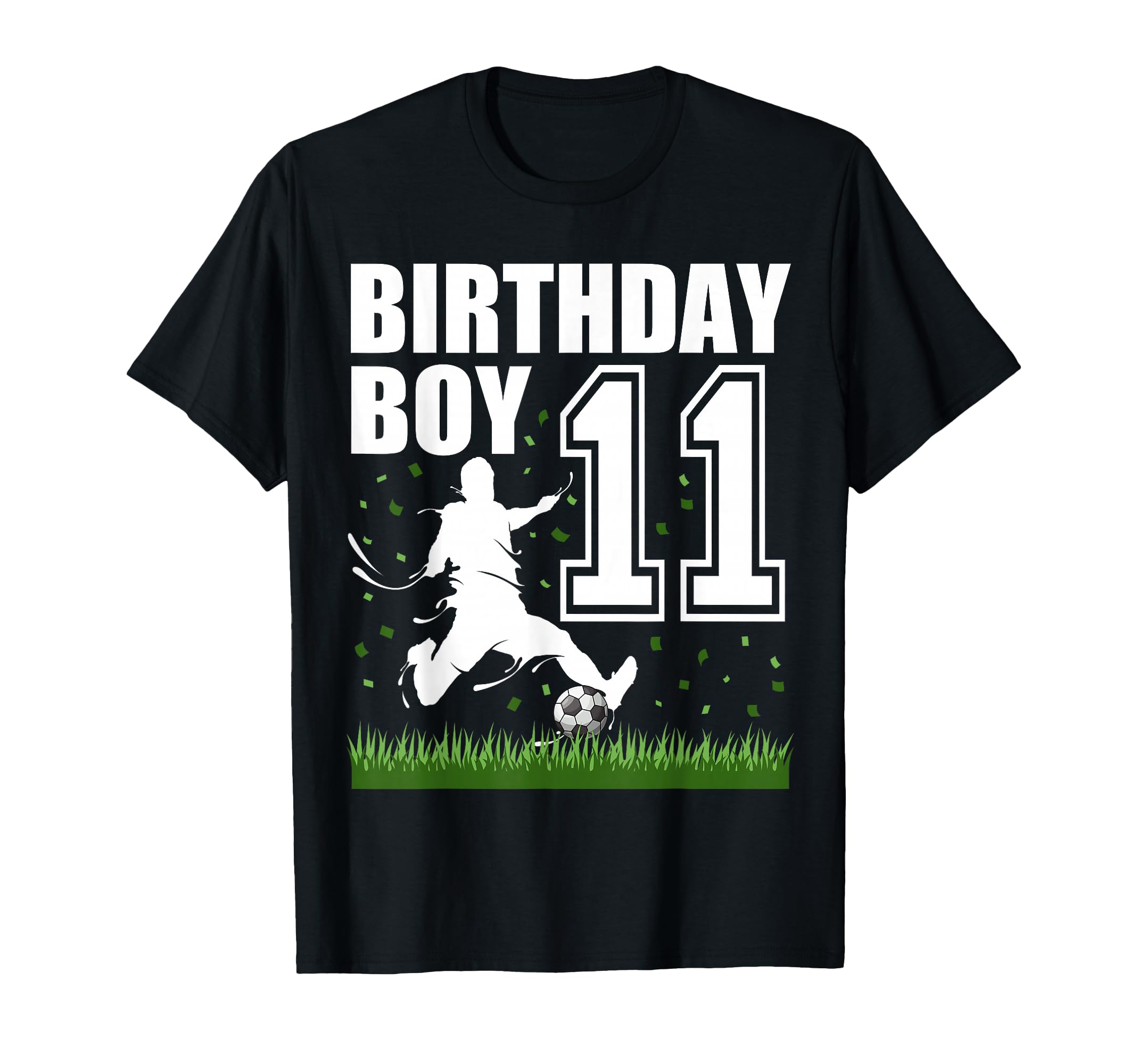 11 Year Old Soccer Birthday Party T-Shirt - Minimalist Print Men Women - T-Shirt, Sweatshirt, Hoodie