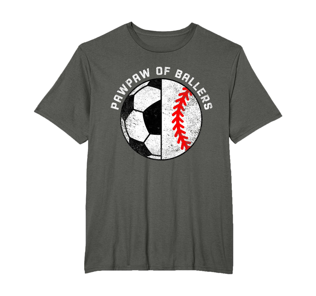 Pawpaw Ballers Funny Soccer Baseball T-Shirt - Minimalist Print Men Women - T-Shirt, Sweatshirt, Hoodie
