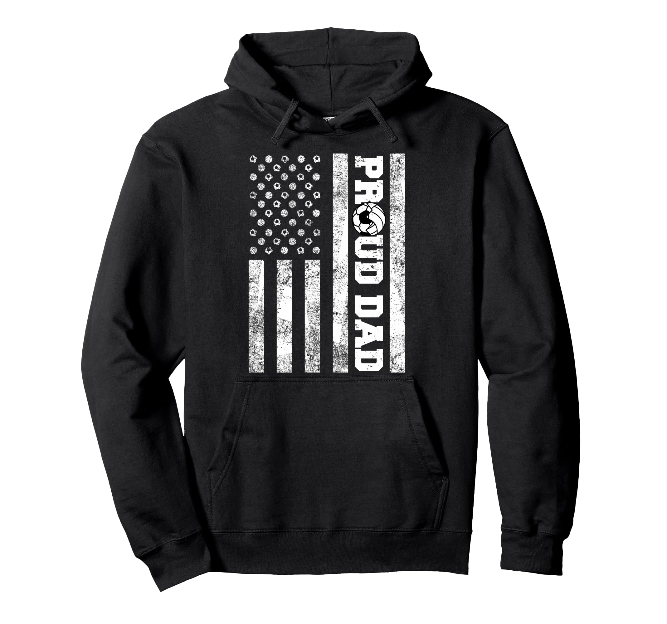 Proud Dad American Flag Funny Soccer Hoodie - Fun Novelty Design Unisex - T-Shirt, Sweatshirt, Hoodie