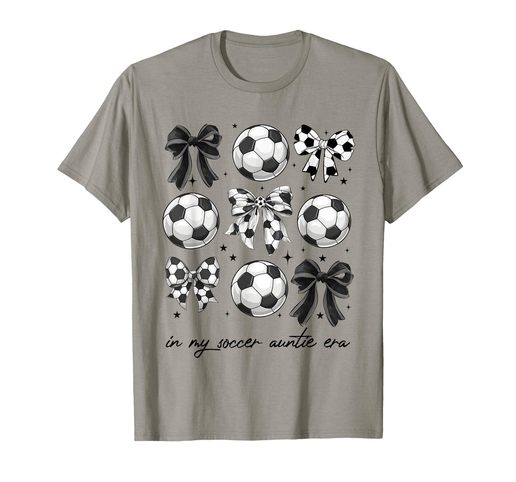 Soccer Auntie Funny Coquette Bow Soccer T-Shirt - Minimalist Print Unisex - T-Shirt, Sweatshirt, Hoodie