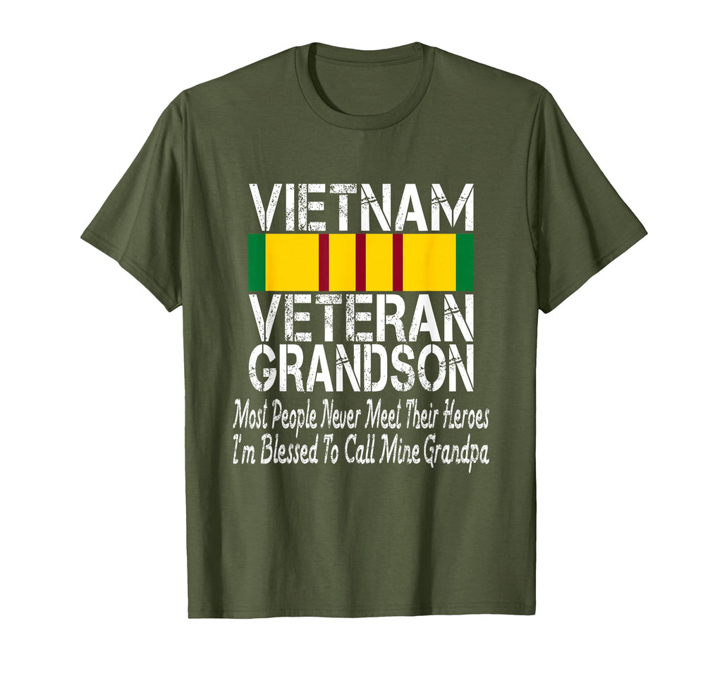 Proud Vietnam Veteran Grandson Combat T-Shirt - Custom Art Print Men Women - T-Shirt, Sweatshirt, Hoodie