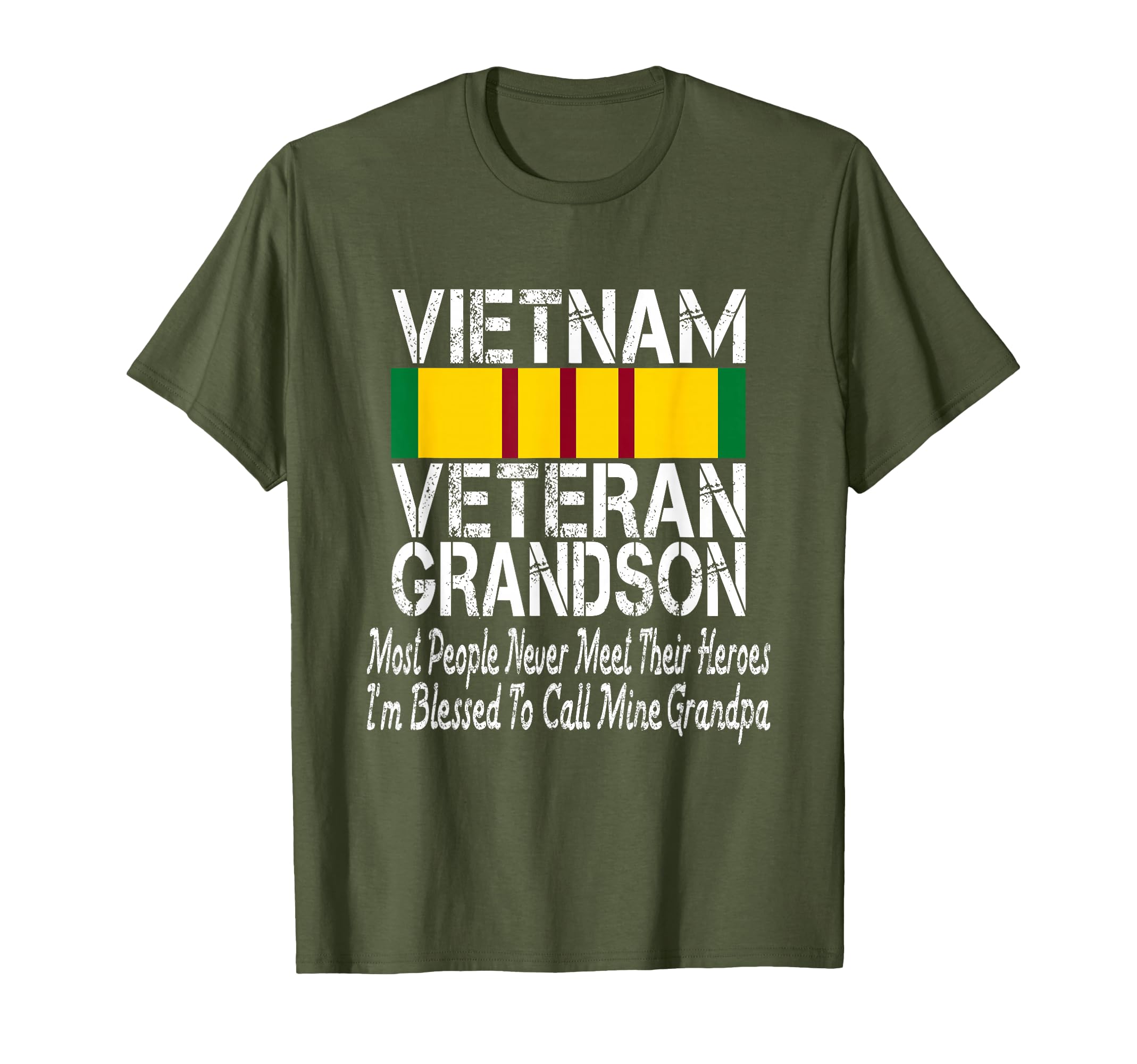Proud Vietnam Veteran Grandson Combat T-Shirt - Custom Art Print Men Women - T-Shirt, Sweatshirt, Hoodie
