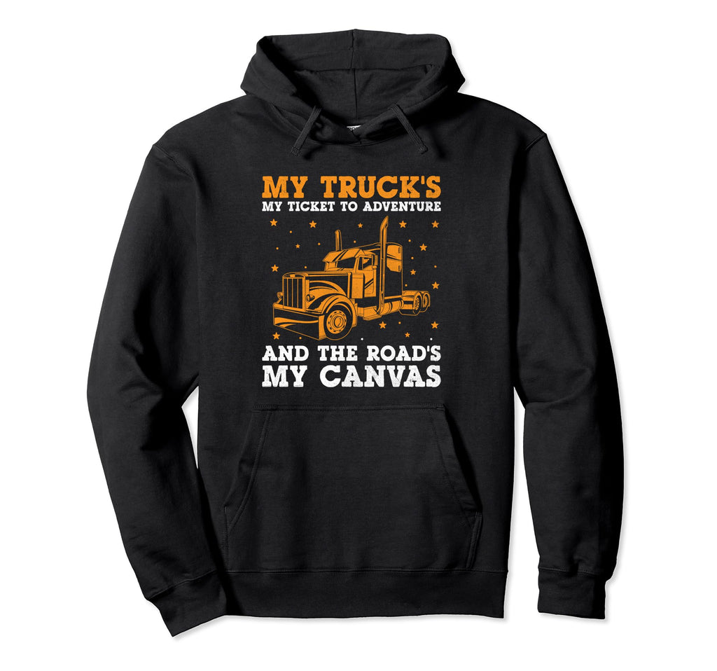 Trucker Driving Dad Trucker Father Hoodie - Trendy Graphic for Adults - T-Shirt, Sweatshirt, Hoodie