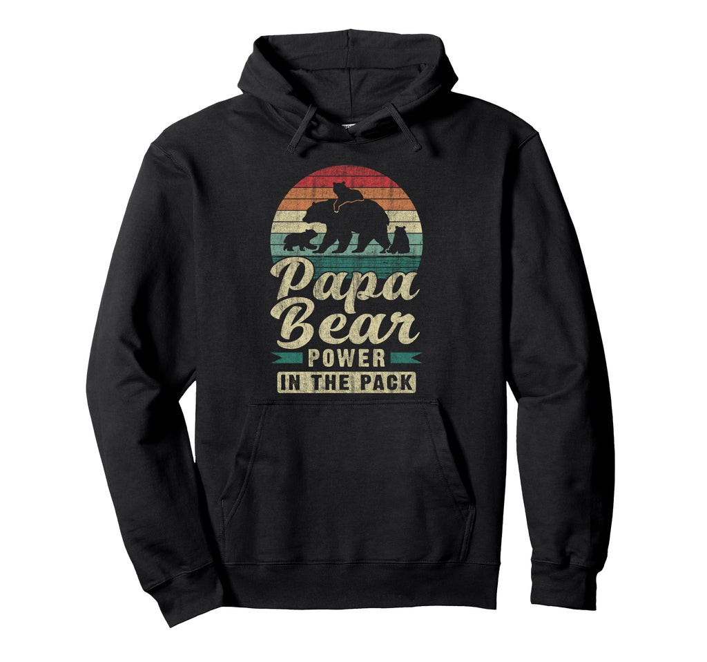 Papa Bear 3 Cubs 3 Children Dad Grandpa Hoodie - Unique Graphic for Adults - T-Shirt, Sweatshirt, Hoodie