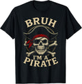 Bruh I'm a Pirate Lazy Skull Costume Halloween - Adult & Kids T-Shirts, Sweatshirts & Hoodies apparel design preview 1