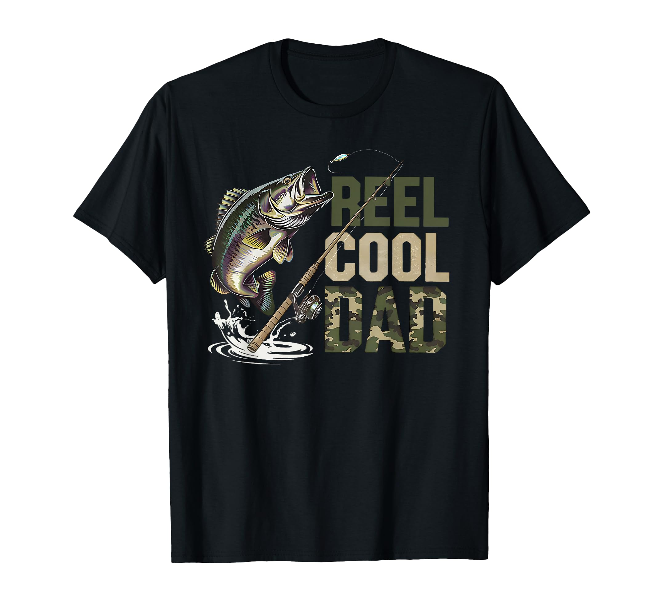 Reel Dad Fishing Fisherman Happy T-Shirt - Graphic Print for Adults - T-Shirt, Sweatshirt, Hoodie
