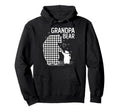 Grandpa Bear Pajama Grey Buffalo Plaid Hoodie - Novelty Apparel for Adults - T-Shirt, Sweatshirt, Hoodie