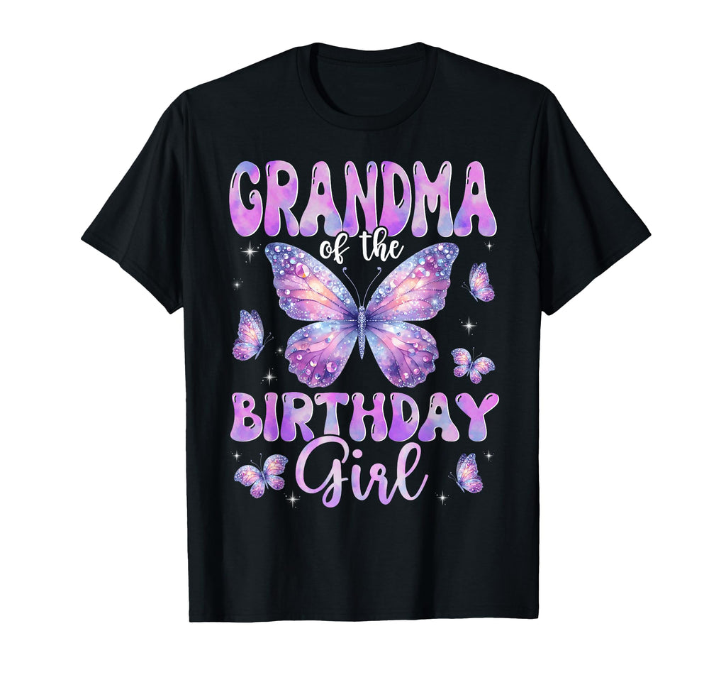 Grandma Birthday Butterfly Family T-Shirt - Custom Art Print Men Women - T-Shirt, Sweatshirt, Hoodie