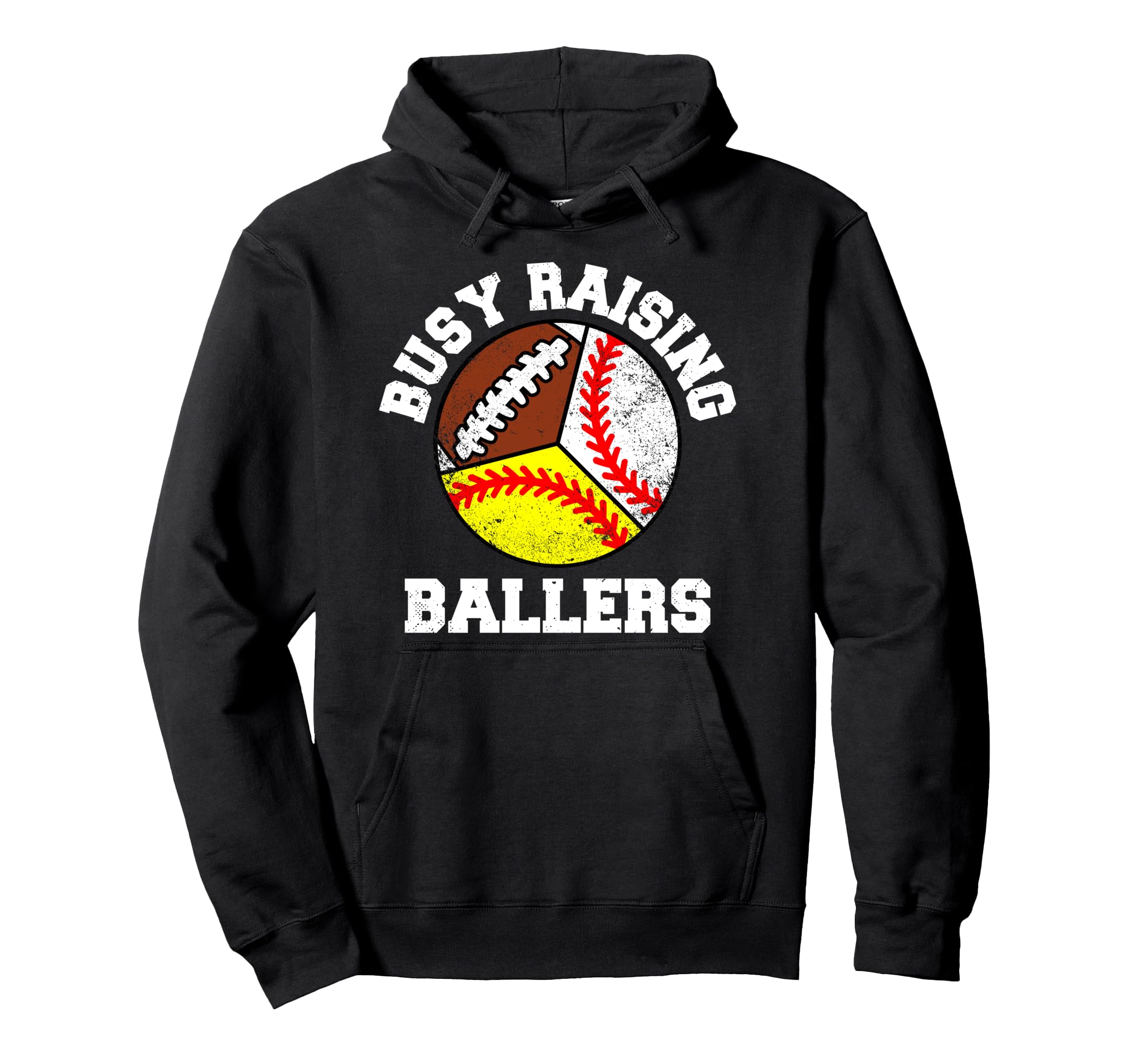 Busy Raising Ballers Funny Baseball Hoodie - Trendy Graphic Unisex - T-Shirt, Sweatshirt, Hoodie
