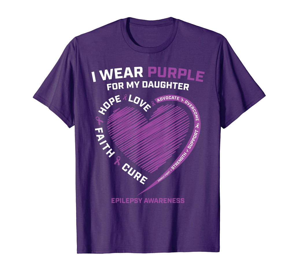 I Wear Purple My Daughter Mom Dad T-Shirt - Novelty Apparel for Adults - T-Shirt, Sweatshirt, Hoodie