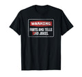 Trendy Centered Warning Dad Jokes T-Shirt - Fun Novelty Design Unisex - T-Shirt, Sweatshirt, Hoodie