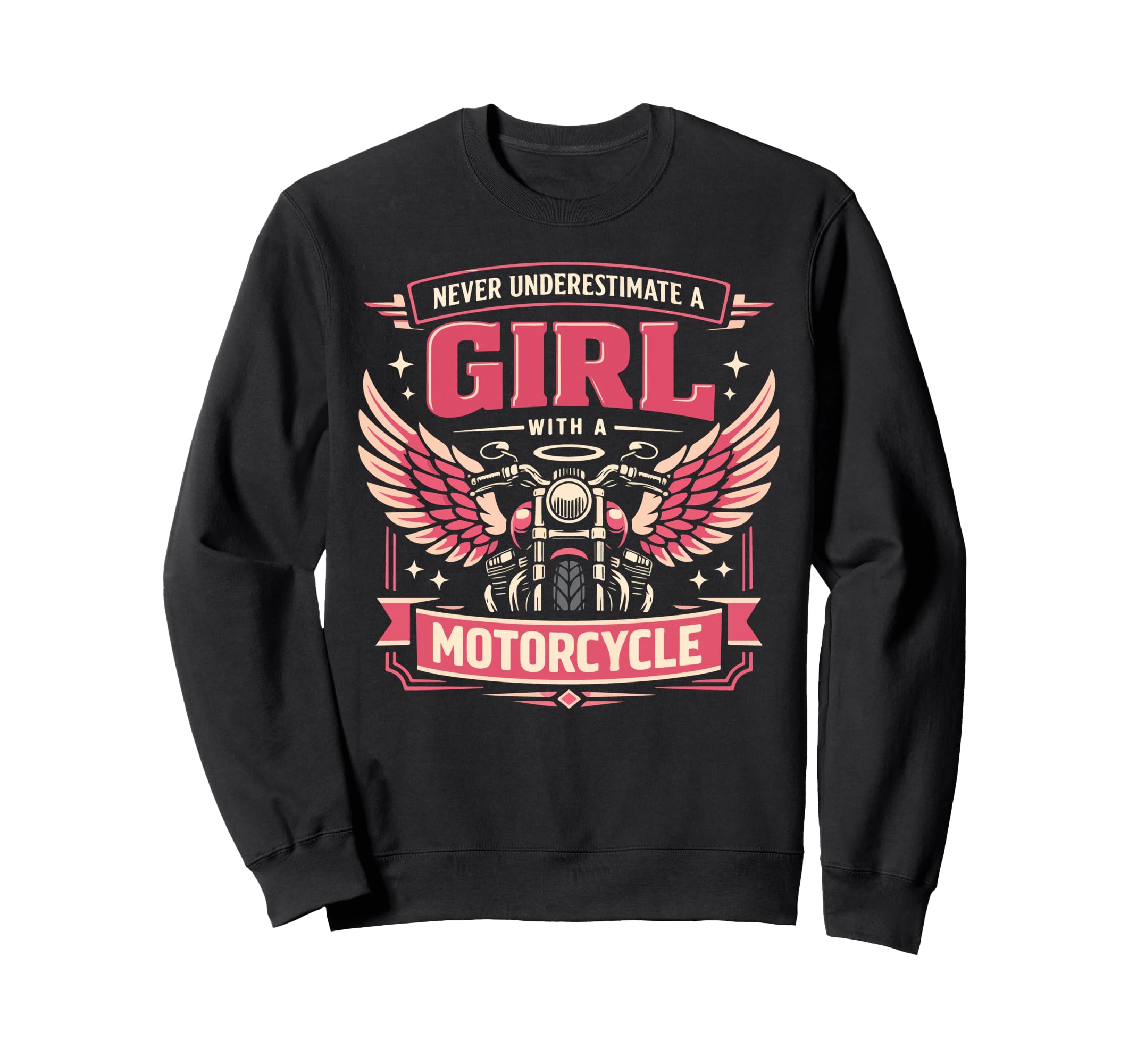 Motorcycle Biker Female Never Sweatshirt - Minimalist Print Unisex - T-Shirt, Sweatshirt, Hoodie