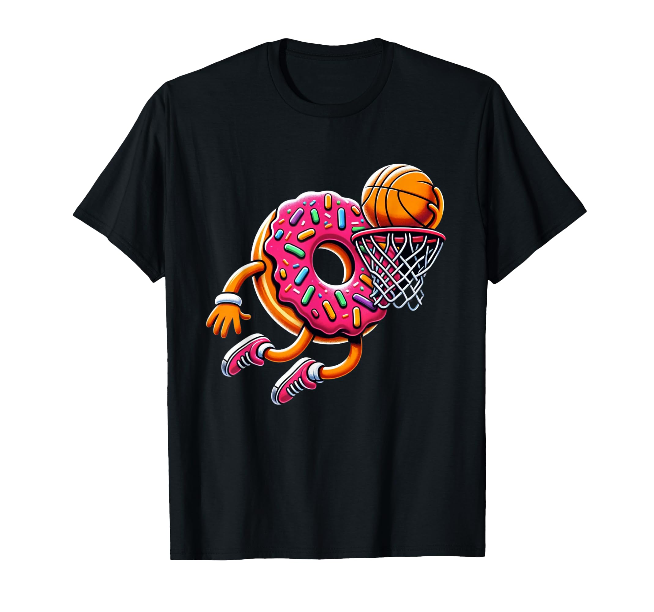Funny Donut Dunking Basketball Food T-Shirt - Aesthetic Graphic Unisex - T-Shirt, Sweatshirt, Hoodie