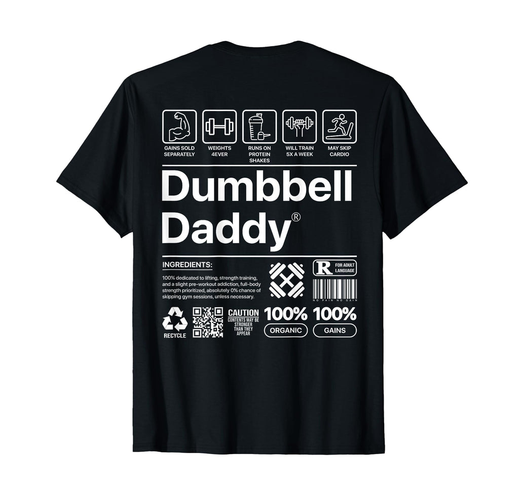 Dumbbell Daddy And Dad Gym Workout T-Shirt - Trendy Graphic for Adults - T-Shirt, Sweatshirt, Hoodie