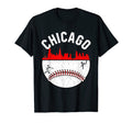 Chicago Cityscape Baseball T-Shirt - Fun Novelty Design Men Women - T-Shirt, Sweatshirt, Hoodie