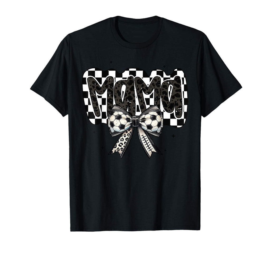 Mama Coquette Bow Game Day Soccer T-Shirt - Trendy Graphic for Adults - T-Shirt, Sweatshirt, Hoodie