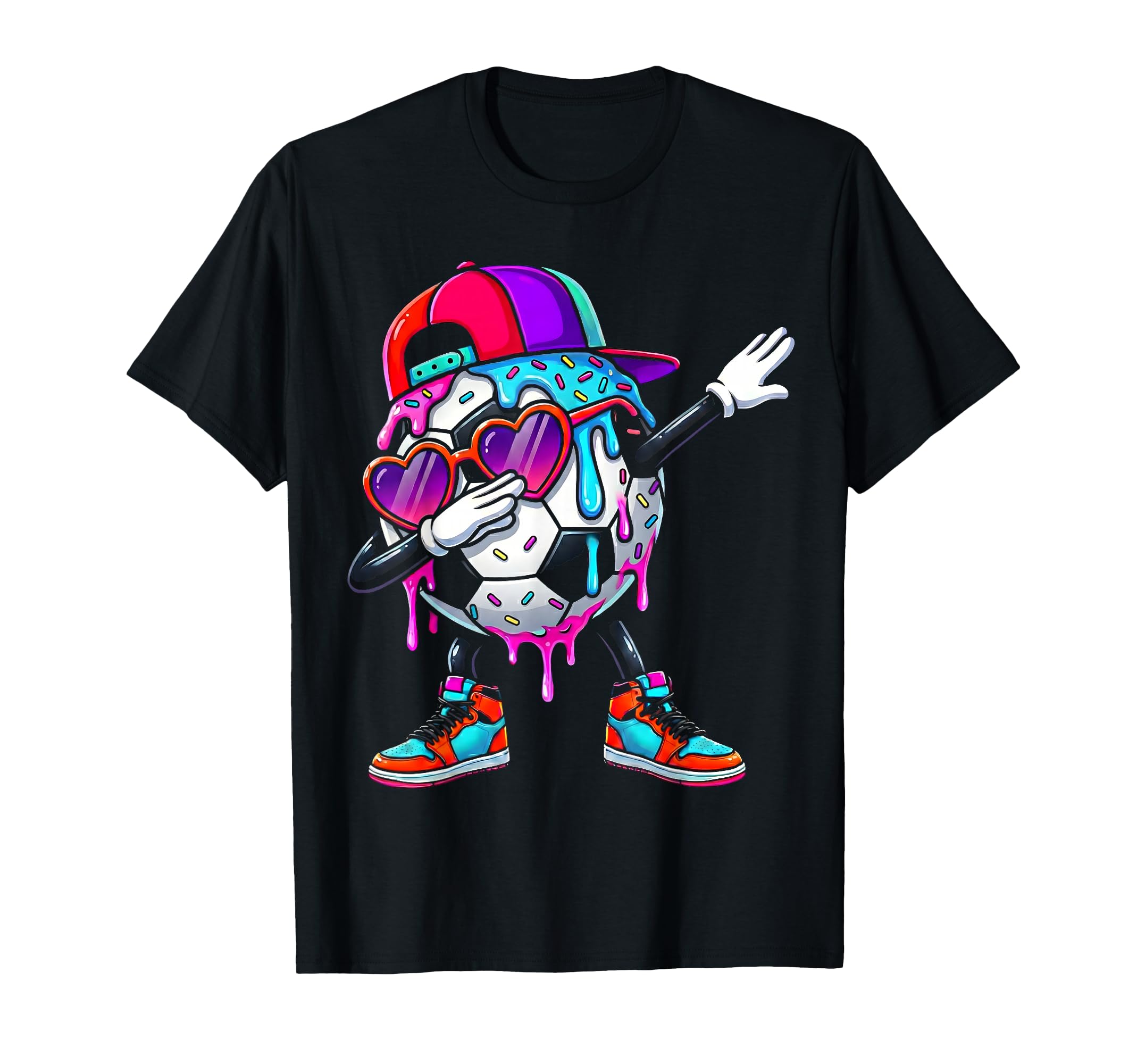 Soccer Ice Cream Drip Dabbing Sprinkles T-Shirt - Graphic Print for Adults - T-Shirt, Sweatshirt, Hoodie