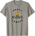 Happy Camper Camping Camp Forest Mountains Minimalist - Adult & Kids T-Shirts, Sweatshirts & Hoodies apparel design preview 1