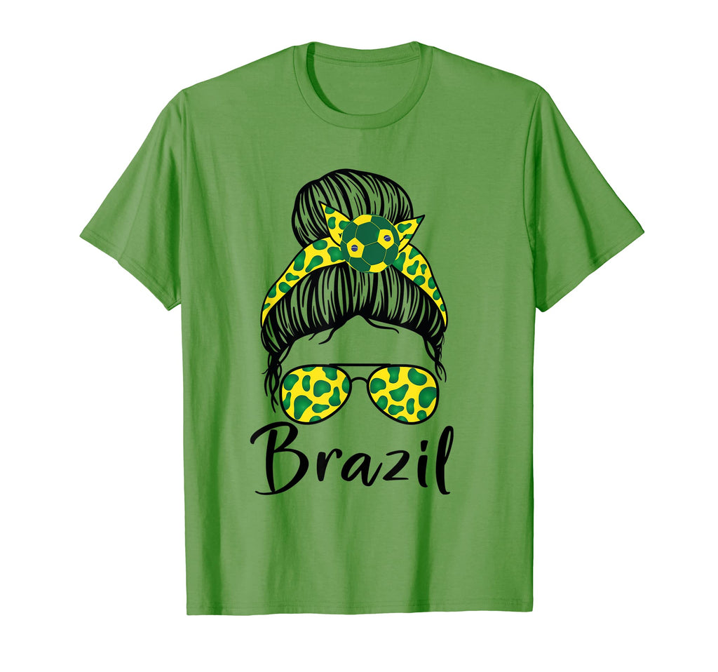 Soccer Ball Messy Bun Brazilians T-Shirt - Fun Novelty Design Men Women - T-Shirt, Sweatshirt, Hoodie