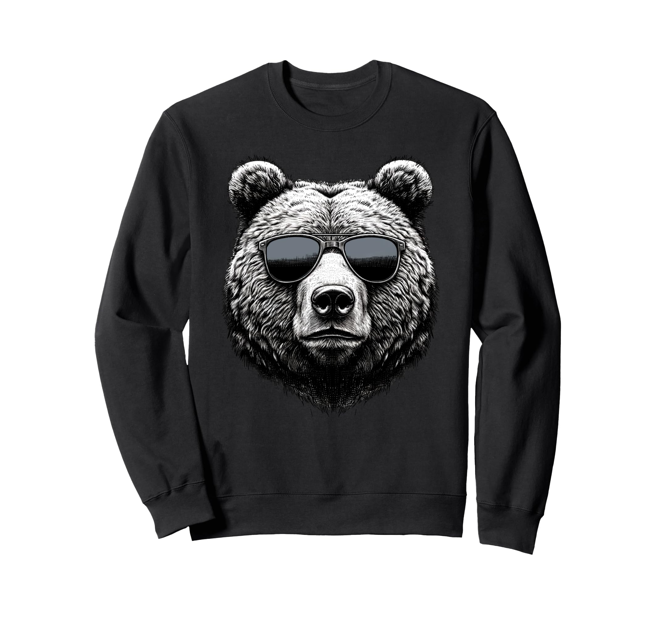 Funny Bear Punk Rock Dad Papa Gifts Sweatshirt - Aesthetic Graphic Unisex - T-Shirt, Sweatshirt, Hoodie