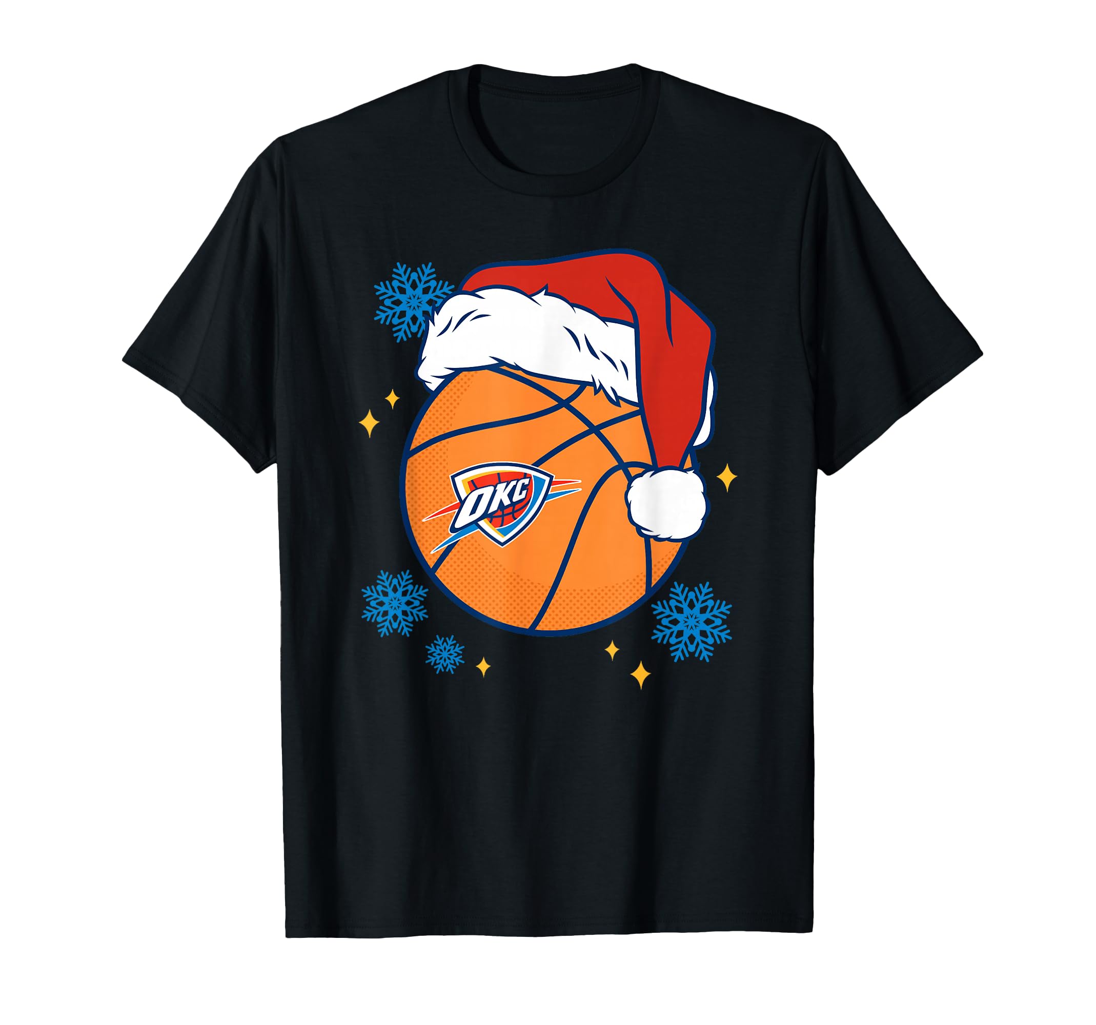 Nba Oklahoma City Thunder Santa Hat T-Shirt - Custom Art Print Men Women - T-Shirt, Sweatshirt, Hoodie
