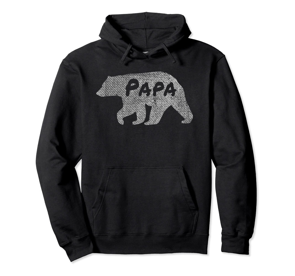Papa Bear Distressed Usa Black Bear Hoodie - Aesthetic Graphic for Adults - T-Shirt, Sweatshirt, Hoodie