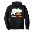 Papa Bear Autism Dad Protective Father Hoodie - Novelty Apparel Unisex - T-Shirt, Sweatshirt, Hoodie