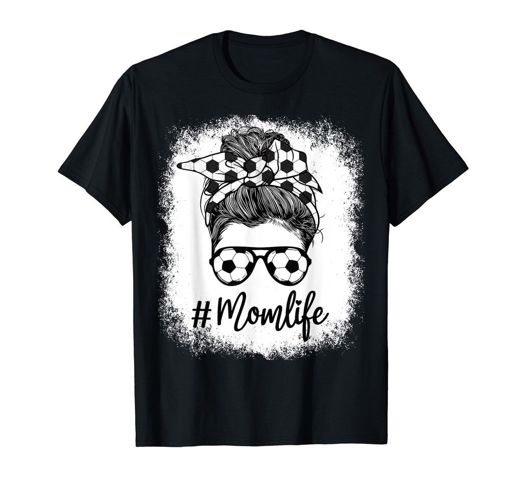 Bleached Mom Life Soccer Mom Leopard Messy T-Shirt - Unique Graphic Unisex - T-Shirt, Sweatshirt, Hoodie