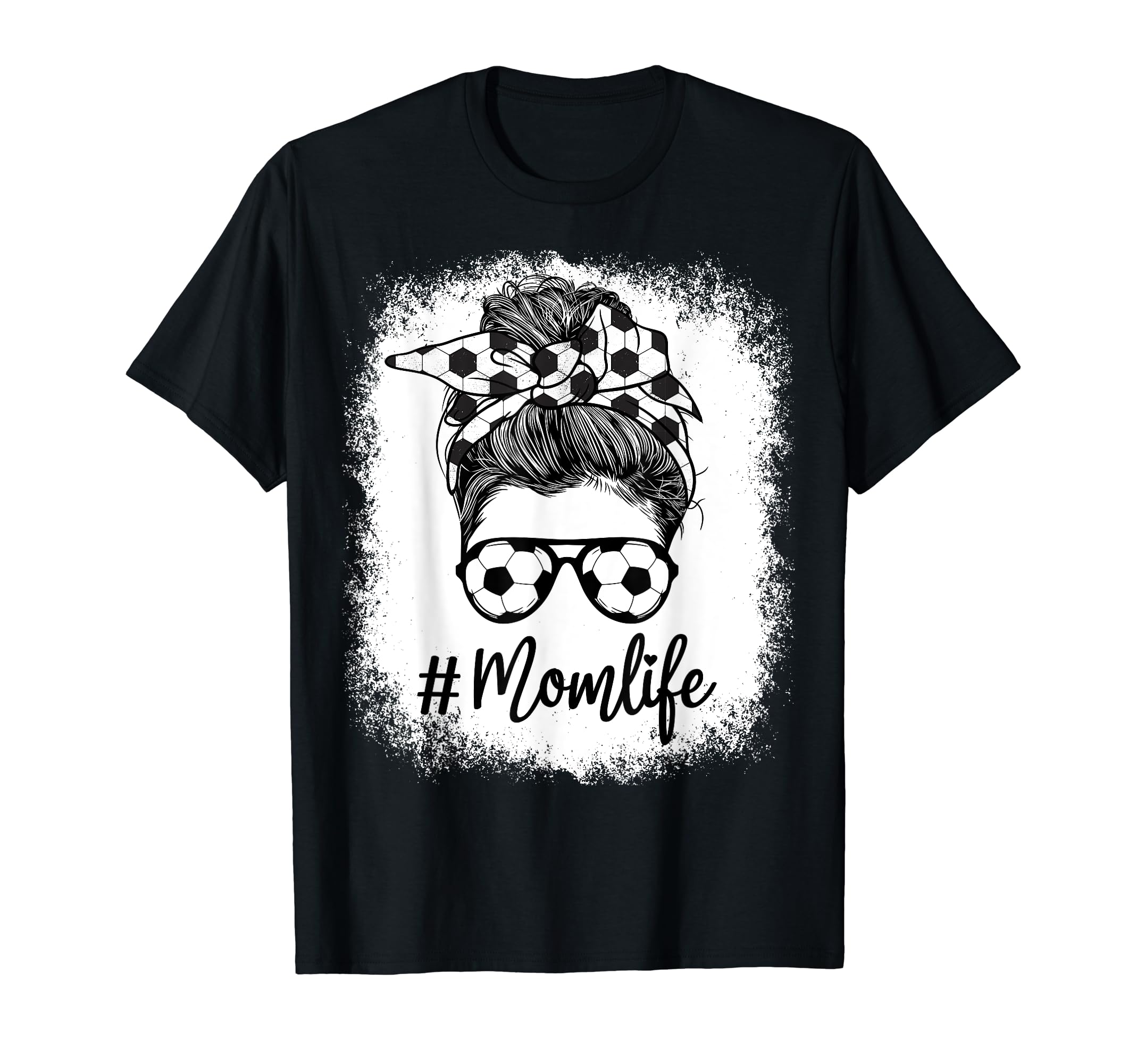 Bleached Mom Life Soccer Mom Leopard Messy T-Shirt - Unique Graphic Unisex - T-Shirt, Sweatshirt, Hoodie