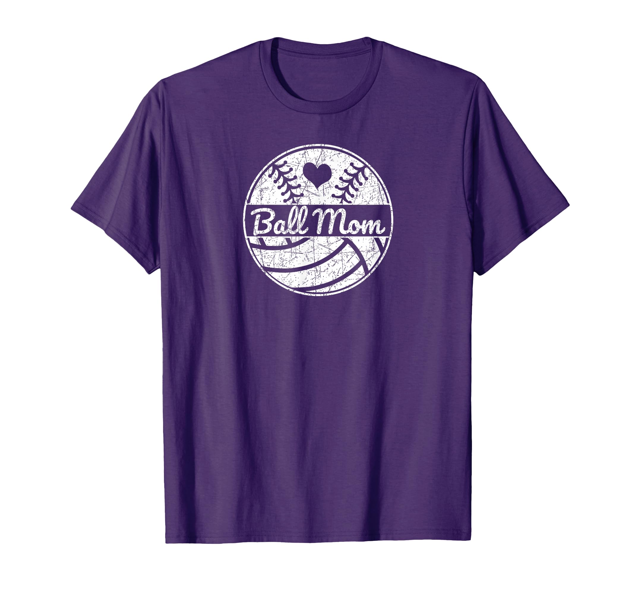 Ball Mom Half Baseball Softball Half T-Shirt - Unique Graphic Unisex - T-Shirt, Sweatshirt, Hoodie