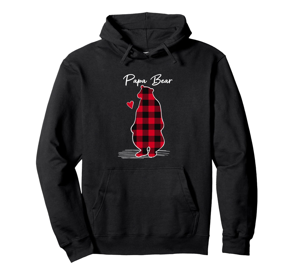 Mens Papa Bear Pajama Red Plaid Hoodie - Casual Everyday Wear for Adults - T-Shirt, Sweatshirt, Hoodie