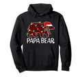 Red Plaid Papa Bear Matching Family Hoodie - Graphic Print for Adults - T-Shirt, Sweatshirt, Hoodie