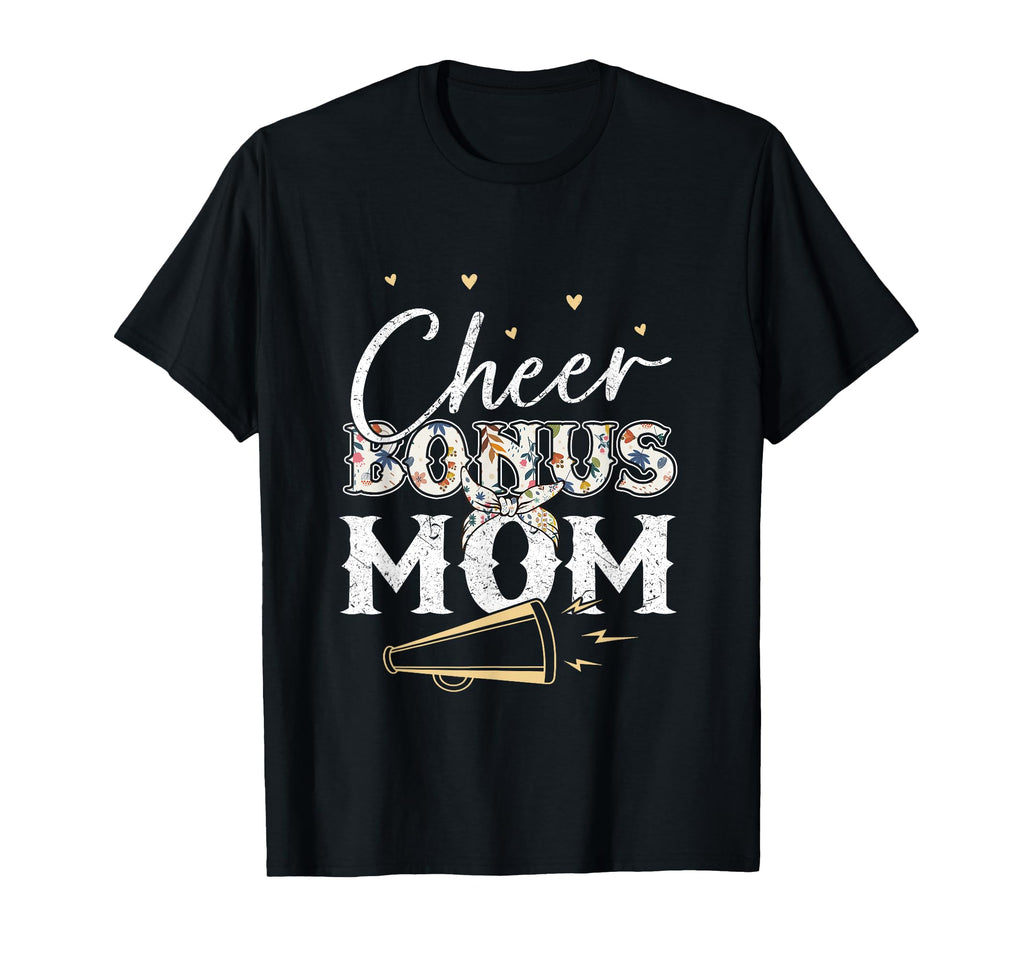 Cheer Bonus Mom Leopard Cheerleading T-Shirt - Casual Everyday Wear Unisex - T-Shirt, Sweatshirt, Hoodie