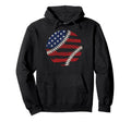 Baseball Us Flag Baseball Lover Dad Hoodie - Minimalist Print Unisex - T-Shirt, Sweatshirt, Hoodie