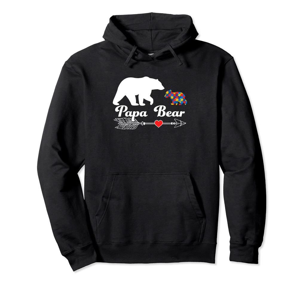 Autism Papa Bear Puzzle Autism Hoodie - Casual Everyday Wear for Adults - T-Shirt, Sweatshirt, Hoodie