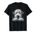 Old English Sheepdog Dog Peeking Art T-Shirt - Unique Graphic for Adults - T-Shirt, Sweatshirt, Hoodie