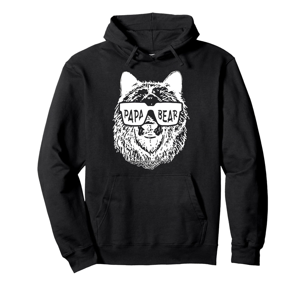 Papa Bear Wearing Glasses Bear Face Hoodie - Novelty Apparel for Adults - T-Shirt, Sweatshirt, Hoodie